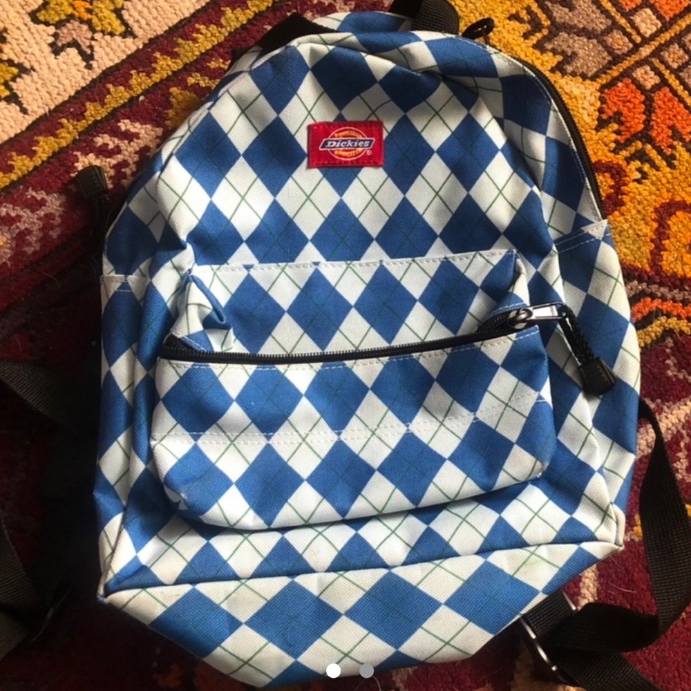 Dickies blue argyle mini backpack🤎